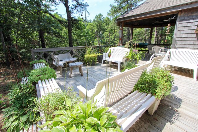 view of wooden deck