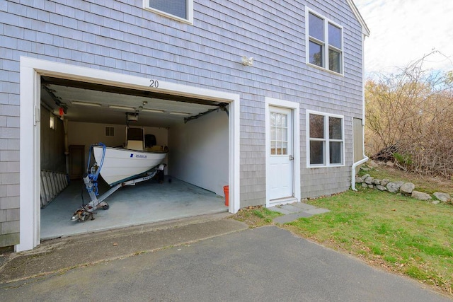 view of garage