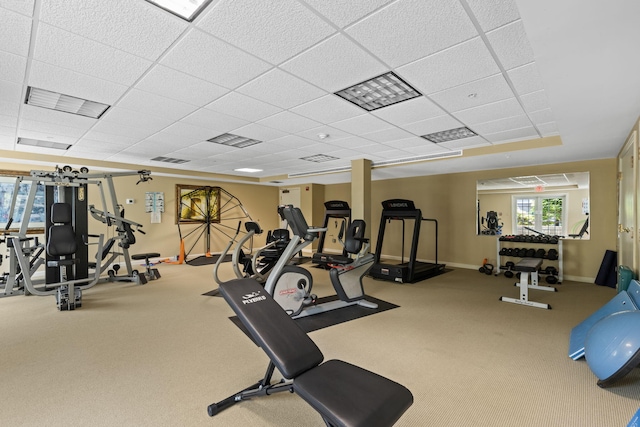 18 W Rd Unit 315, Orleans, MA 02653 - gym with a drop ceiling, carpet, and baseboards