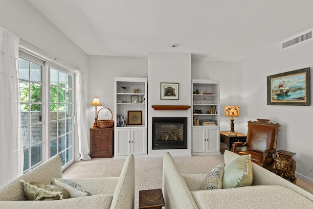 18 W Rd Unit 315, Orleans, MA 02653 - living room with carpet floors, a glass covered fireplace, and baseboards