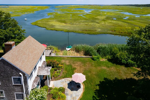 7 Sunrise Ln, Sandwich, MA 02563 - view from above of property featuring a large body of water