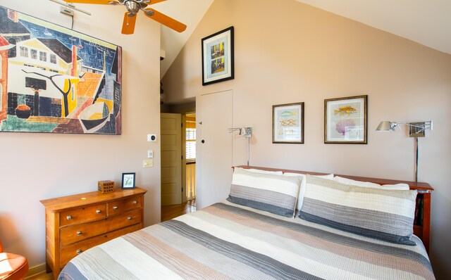 351A Commercial St Unit A1, Provincetown, MA 02657 - bedroom with high vaulted ceiling