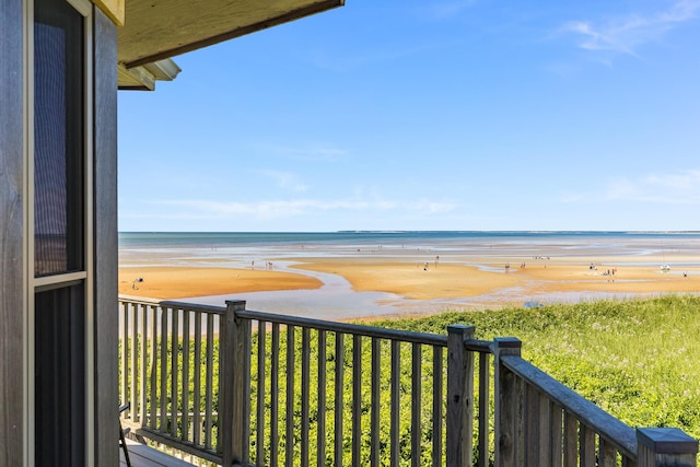 property view of water with a beach view