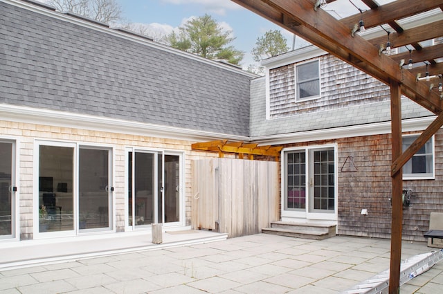 view of patio featuring a pergola