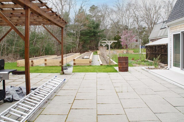 view of patio with a pergola