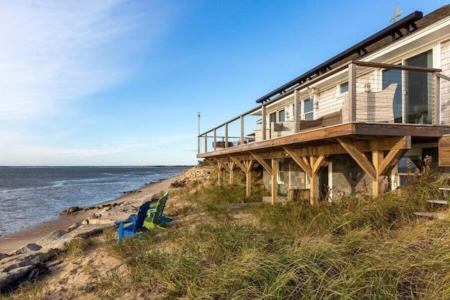 property view of water featuring a view of the beach