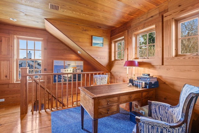 260 Bradford St, Provincetown, MA 02657 - home office with wood walls and wood ceiling