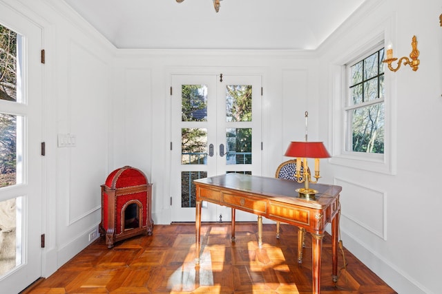 260 Bradford St, Provincetown, MA 02657 - office area featuring a decorative wall and french doors