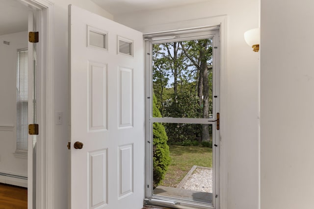 100 Potonumecot Rd, Chatham, MA 02633 - foyer with baseboard heating and wood finished floors