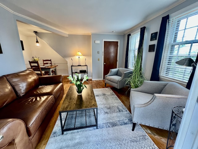 3 Winthrop St Unit U1, Provincetown, MA 02657 - living room with wood finished floors, healthy amount of natural light, ornamental molding, and baseboards