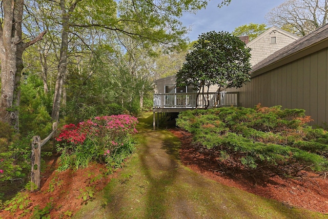 154 Cotuit Bay Dr, Cotuit, MA 02635 - view of yard with a deck
