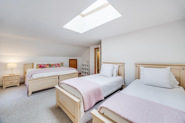 7 Liberty Pl, East Dennis, MA 02641 - bedroom featuring a skylight, light carpet, and vaulted ceiling