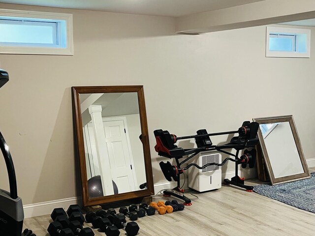 19 Artisan Way, Forestdale, MA 02644 - workout room featuring baseboards and wood finished floors