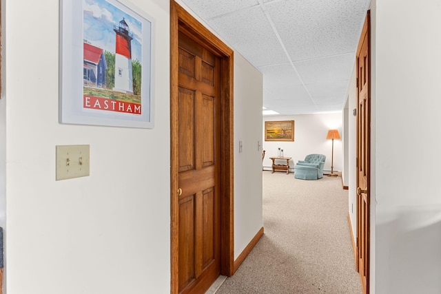 10 Bradford Ln, Eastham, MA 02642 - hall with a drop ceiling and carpet floors