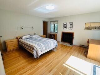 bedroom with wood-type flooring