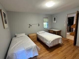 bedroom featuring light hardwood / wood-style flooring