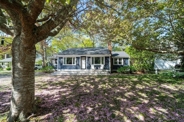 view of single story home