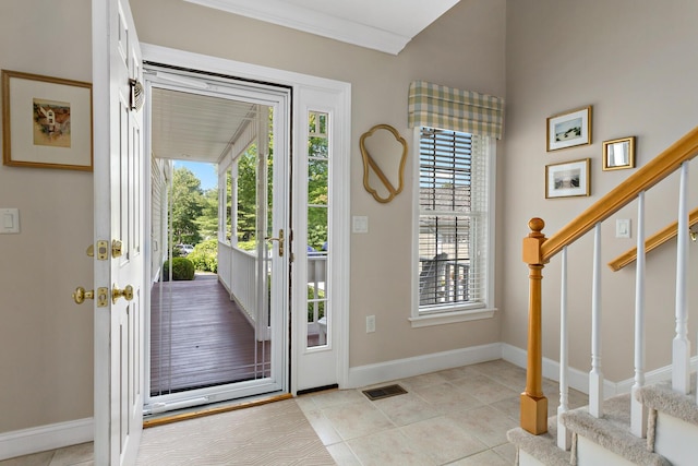 9 Sea Knoll Ct, Bourne, MA 02532 - entrance foyer featuring plenty of natural light, stairs, and light tile patterned floors
