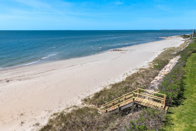 property view of water featuring a view of the beach