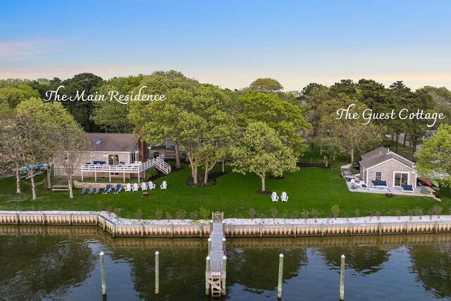 30 Overland Rd, Mashpee, MA 02649 - aerial view of a nearby body of water and a forest