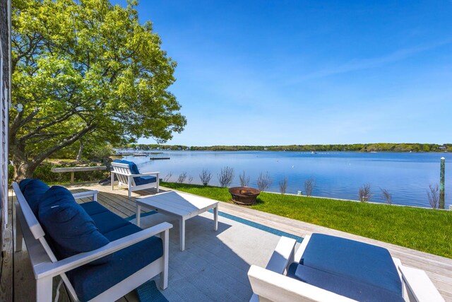 30 Overland Rd, Mashpee, MA 02649 - view of patio / terrace featuring a water view