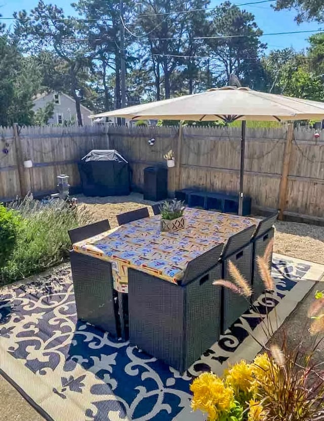 31 Northern Ave, Dennis Port, MA 02639 - view of patio with outdoor dining area and fence