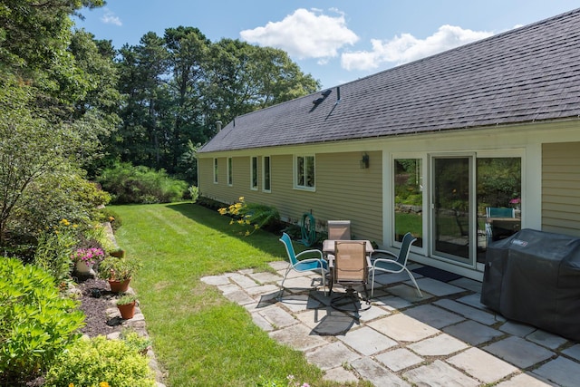 139 Prince Ave, Marstons Mills, MA 02648 - view of grassy yard featuring a patio