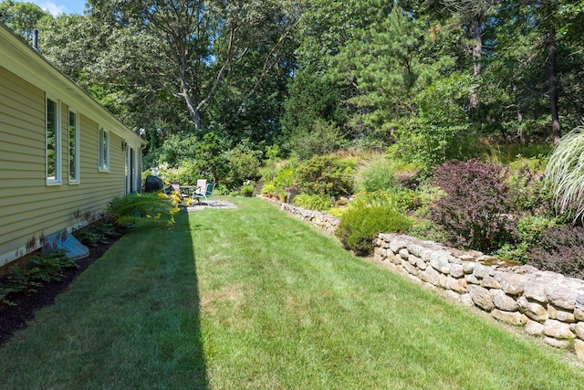 139 Prince Ave, Marstons Mills, MA 02648 - view of grassy yard with a patio area