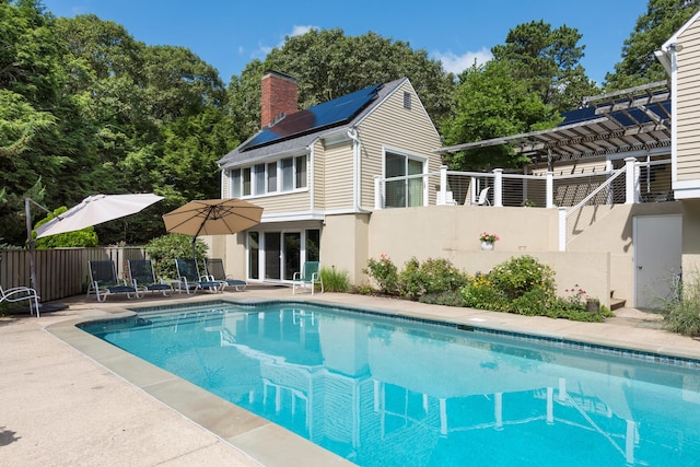 139 Prince Ave, Marstons Mills, MA 02648 - view of pool with a pergola and a patio