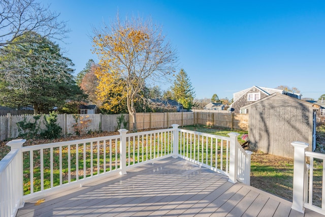 deck with a storage unit