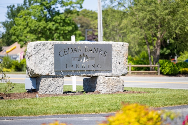 view of community sign