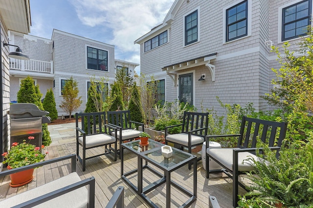350 Bradford St Unit U7, Provincetown, MA 02657 - wooden deck featuring an outdoor hangout area