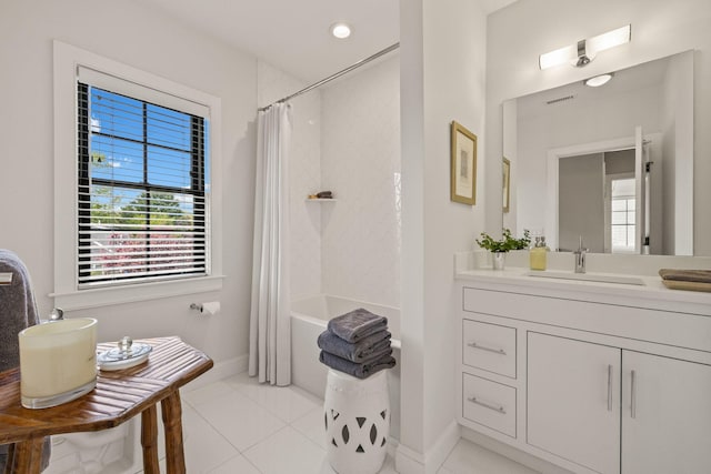 350 Bradford St Unit U7, Provincetown, MA 02657 - bathroom featuring baseboards, tile patterned flooring, and vanity
