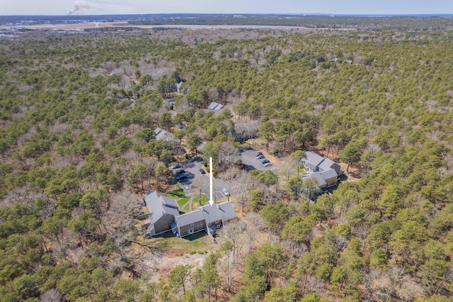 bird's eye view with a forest view