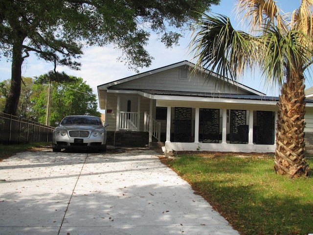 bungalow-style home with covered porch