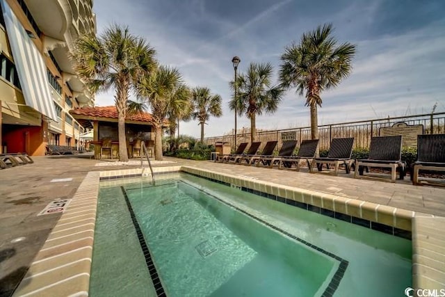 view of pool with a patio