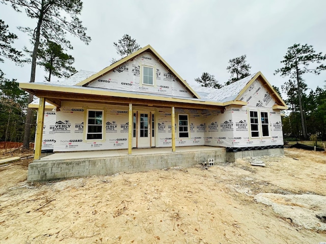 view of unfinished property