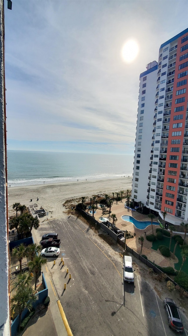 water view with a view of the beach