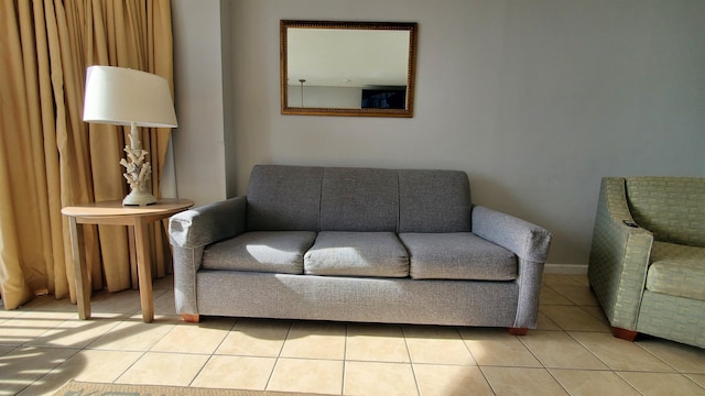 view of tiled living room