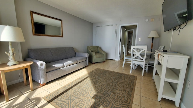 view of tiled living room