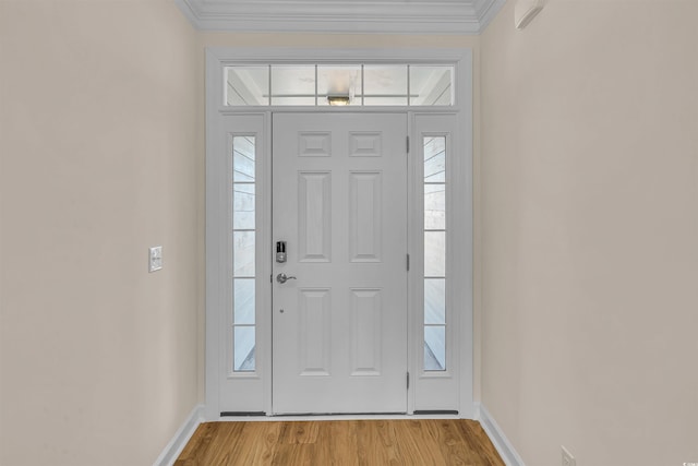1228 Colusa Ct, Little River, SC 29566 - foyer with ornamental molding and wood finished floors