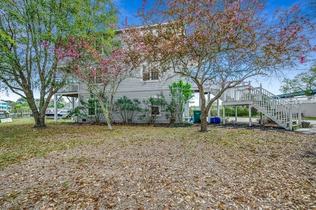 view of yard featuring a deck