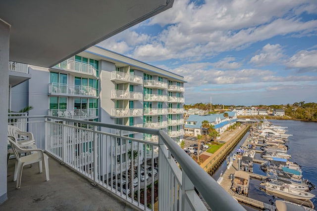 balcony with a water view