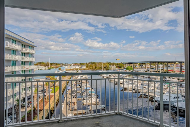 balcony with a water view