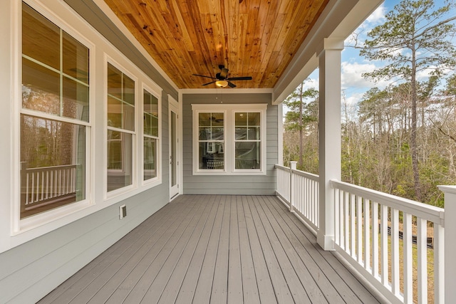 deck with ceiling fan