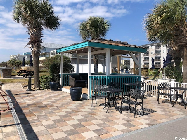 view of patio / terrace with a gazebo