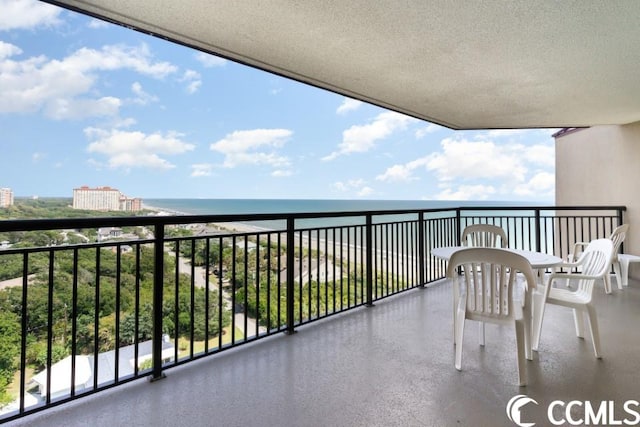 balcony with a water view