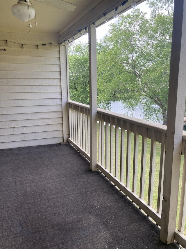 510 Fairwood Lakes Dr Unit 16M, Myrtle Beach, SC 29588 - balcony with ceiling fan and a water view