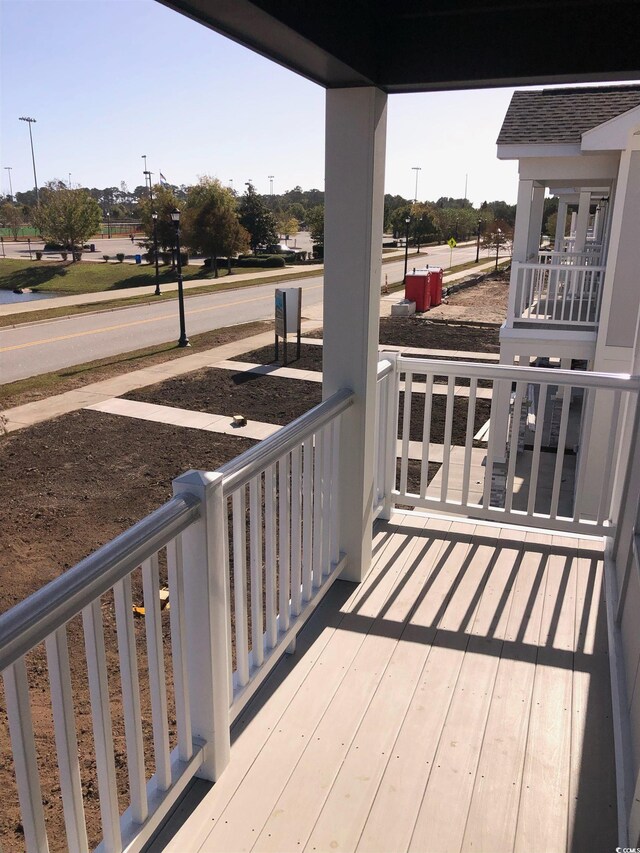 wooden deck featuring a porch