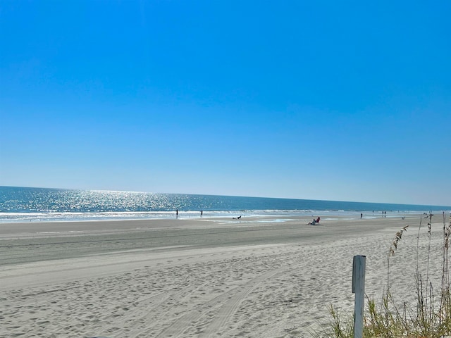 view of water feature featuring a beach view